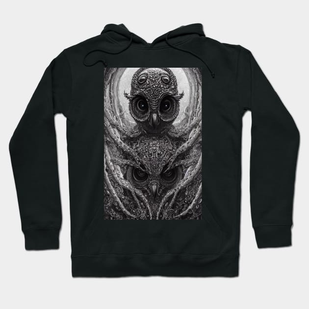 Owl Eyes Lover Bird Hoodie by Mitchell Akim